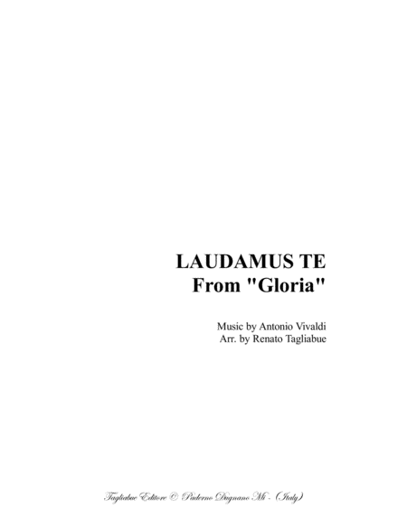 LAUDAMUS TE - From "Gloria - RV 589 - Vivaldi" - Arr. for Soprano, Alto and Piano/Organ image number null