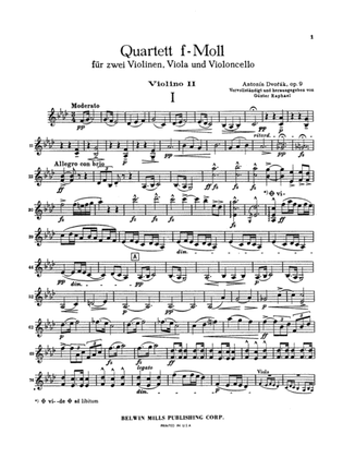 Book cover for Dvorák: Quartet in F Minor, Op. 9