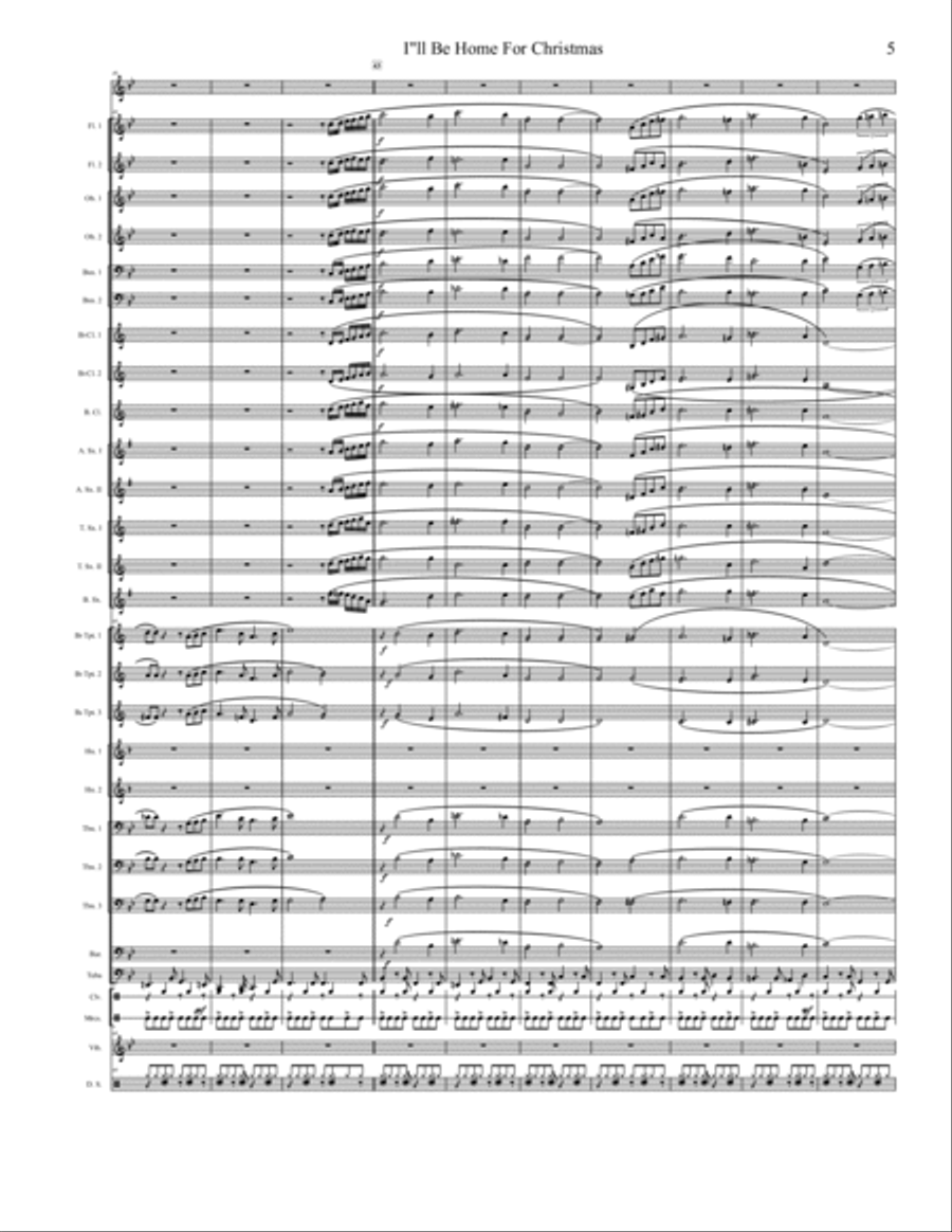 I'll Be Home For Christmas Concert Band scores gallery preview page 5