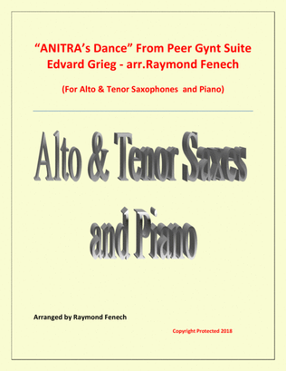 Anitra's Dance - From Peer Gynt - Alto & Tenor Saxaphones and Piano