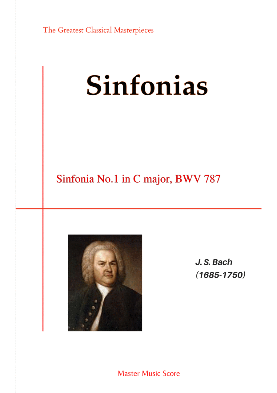 Book cover for Bach-Sinfonia No.1 in C major, BWV 787.(Piano)