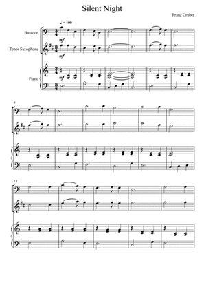 Franz Gruber - Silent Night (Bassoon and Tenor Saxophone Duet)
