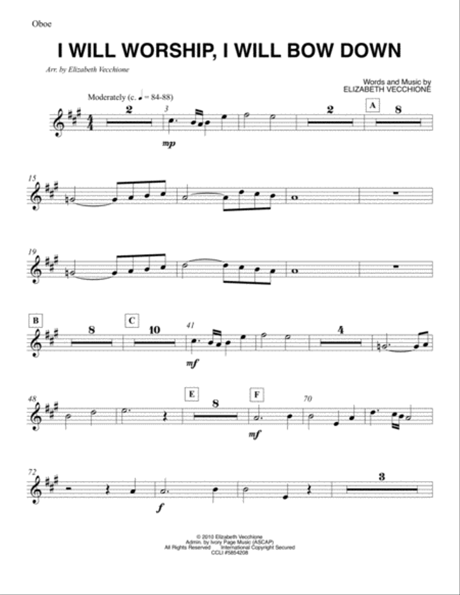 I Will Worship, I Will Bow Down, orchestral parts Large Ensemble scores gallery preview page 4