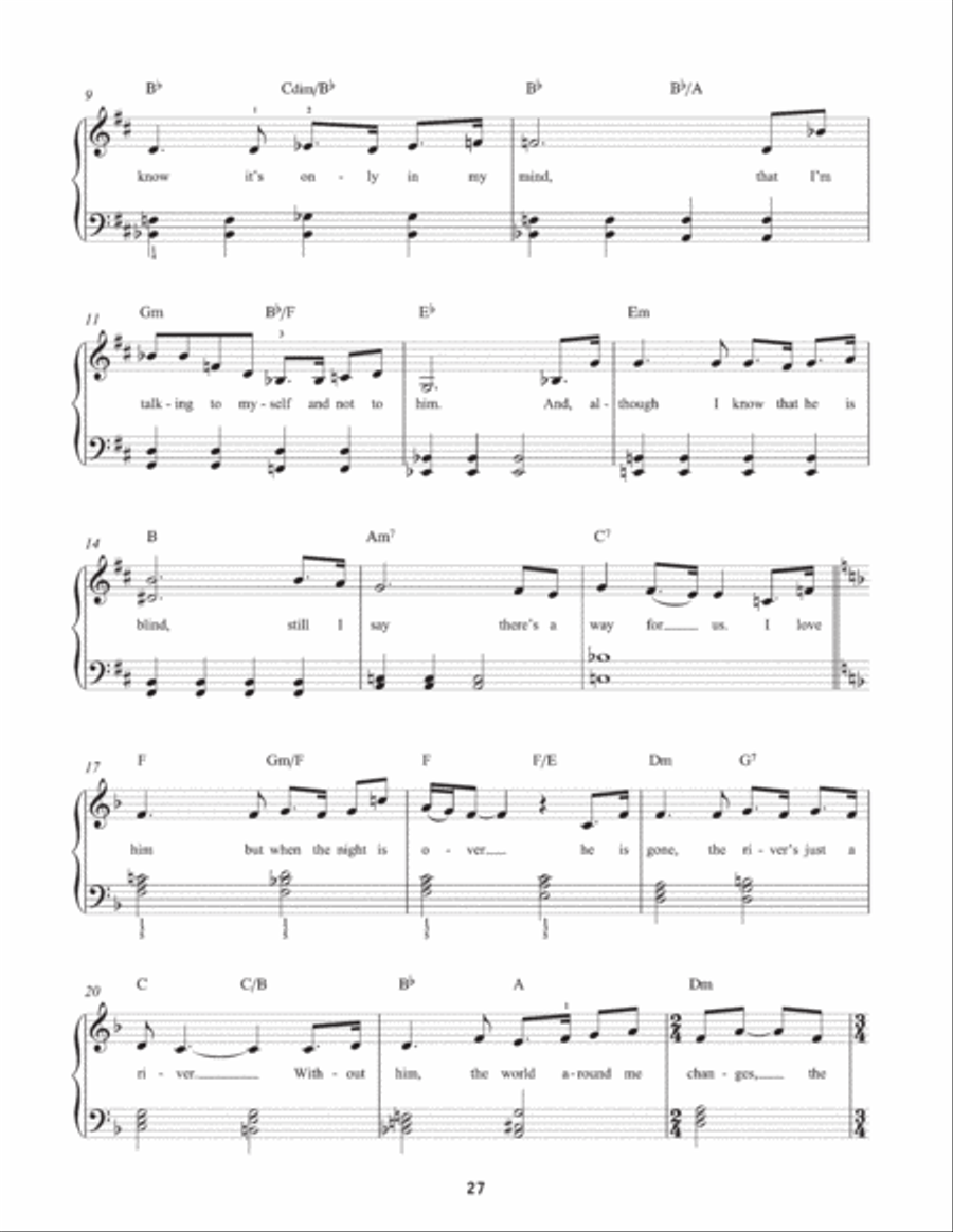 On My Own (from Les Miserables) Easy Piano scores gallery preview page 2