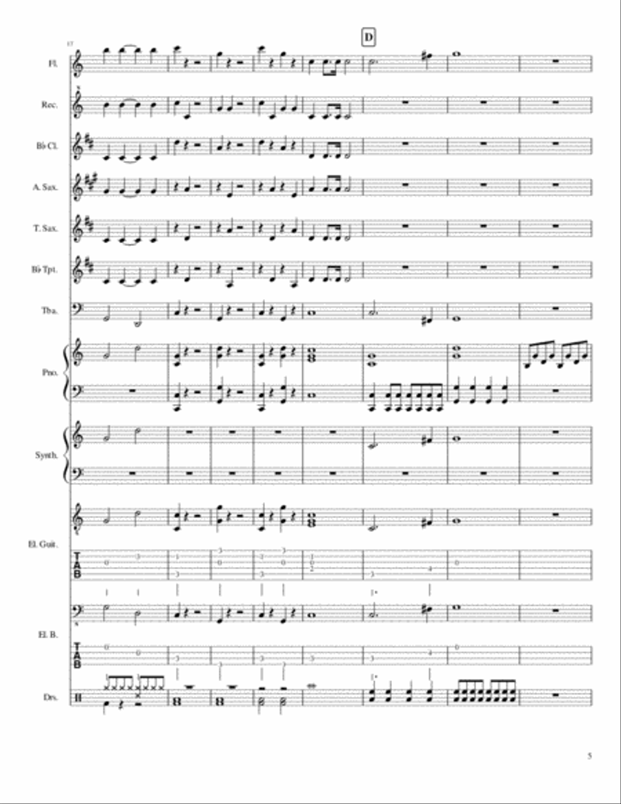 Thank u Amadeus Thank u Amadeus Concert Band scores gallery preview page 5