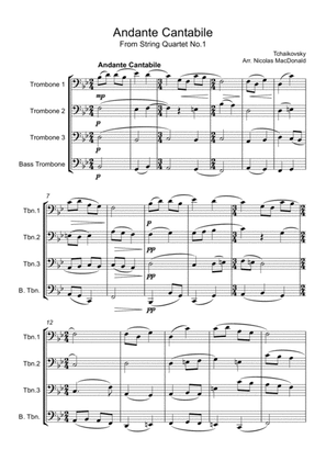 Andante Cantabile from String Quartet No.1 for Trombone Quartet