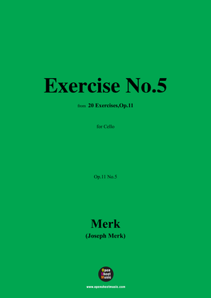 Merk-Exercise No.5,Op.11 No.5,from '20 Exercises,Op.11',for Cello