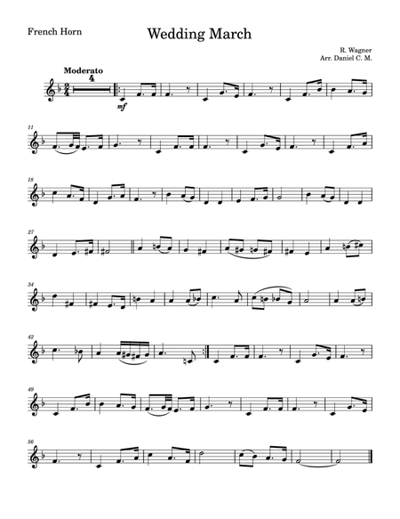 Wedding March by Wagner for french horn (easy) image number null