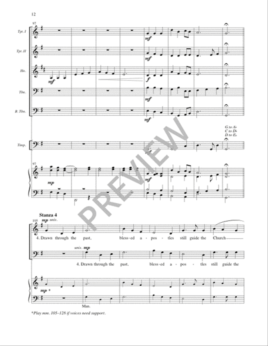 Drawn by His Word - Full Score and Parts Horn scores gallery preview page 13
