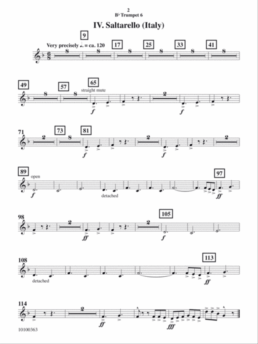 Courtly Airs and Dances - Bb Trumpet 6 Concert Band scores gallery preview page 2