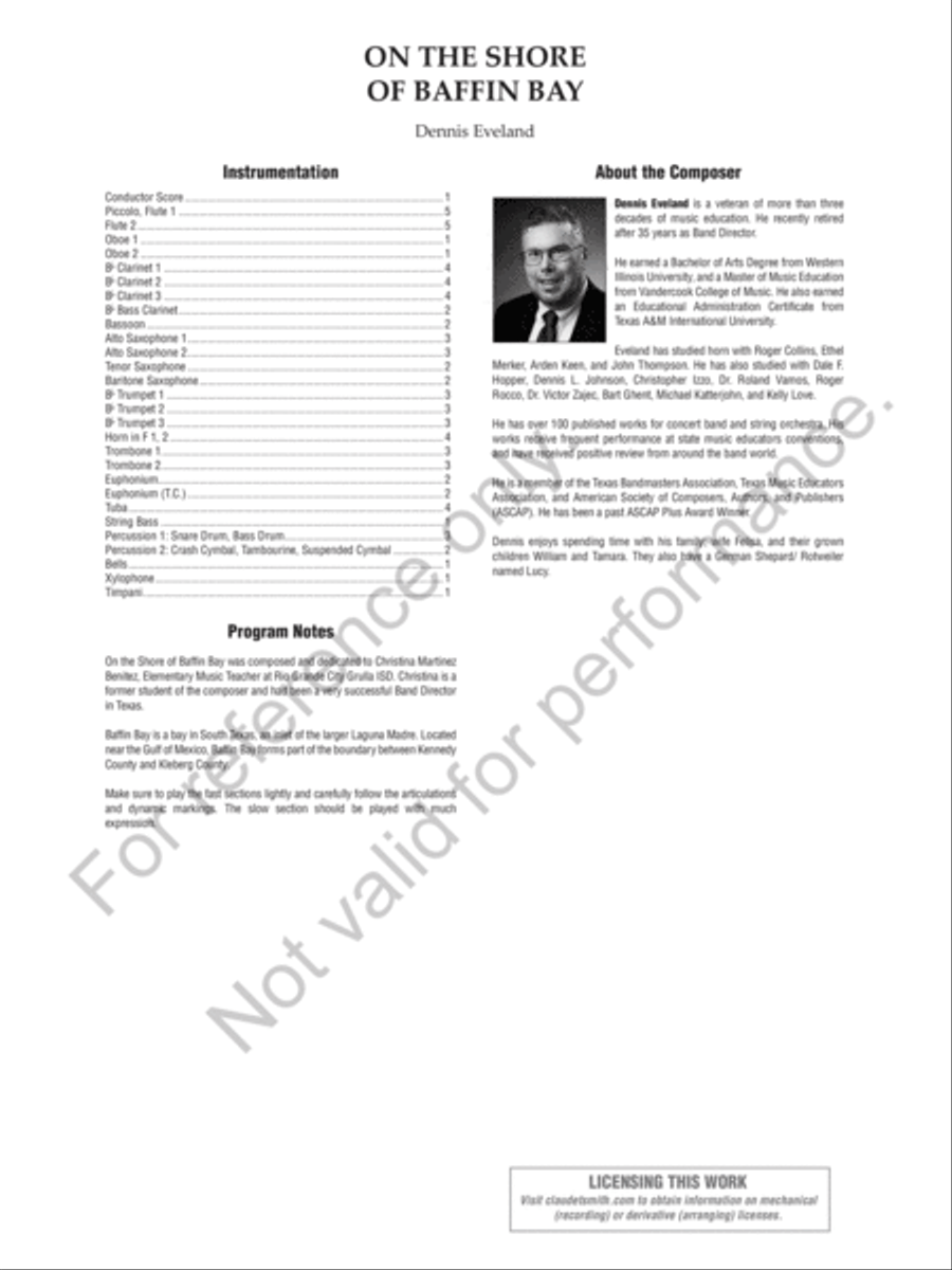 On The Shore of Baffin Bay Concert Band scores gallery preview page 3