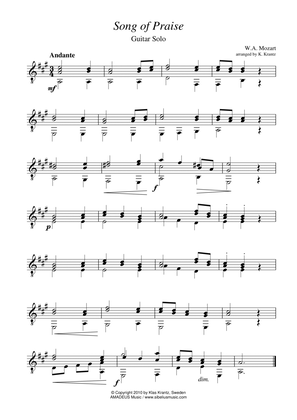Book cover for Song of Praise/Hymn Song for guitar solo) K. 623a (Austrian National Anthem)