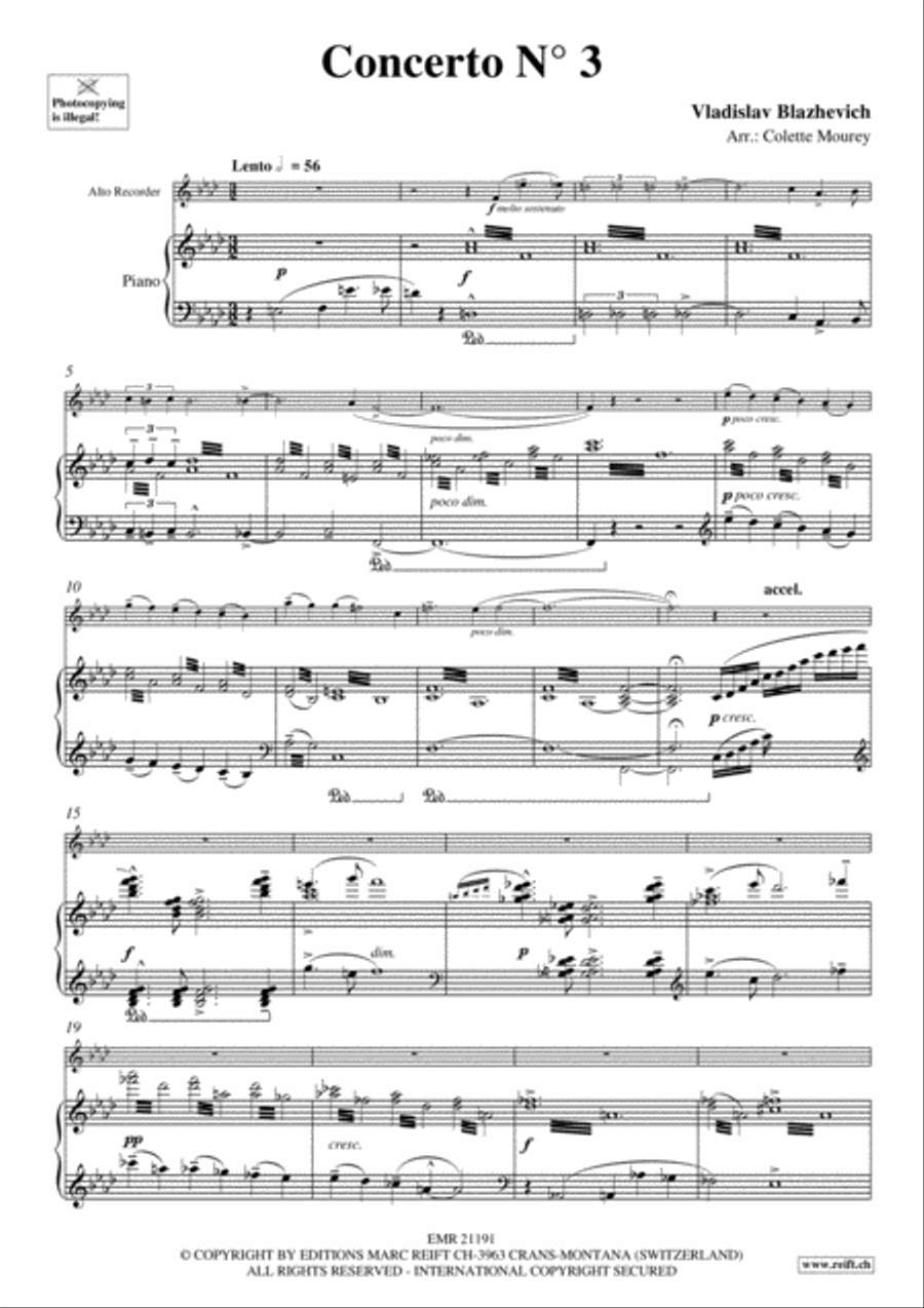 Concerto No. 3 Concerto No. 3 Alto Recorder scores gallery preview page 3