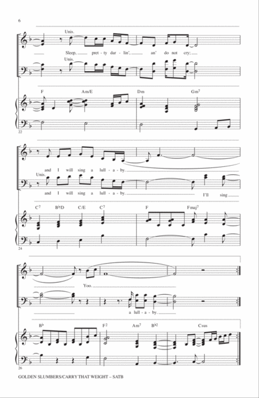 Golden Slumbers Golden Slumbers 4-Part scores gallery preview page 4