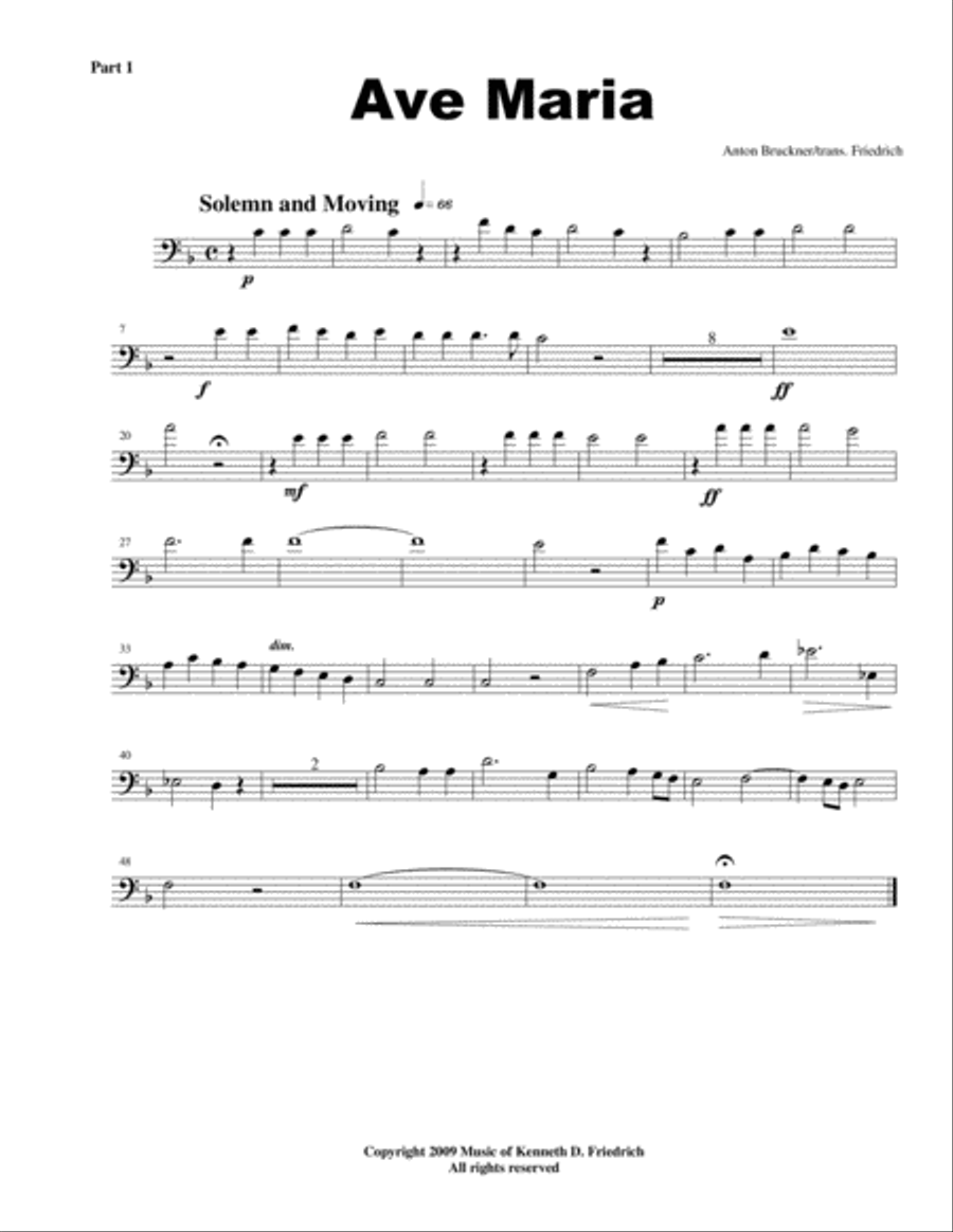 Bruckner - Ave Maria Brass Ensemble scores gallery preview page 3