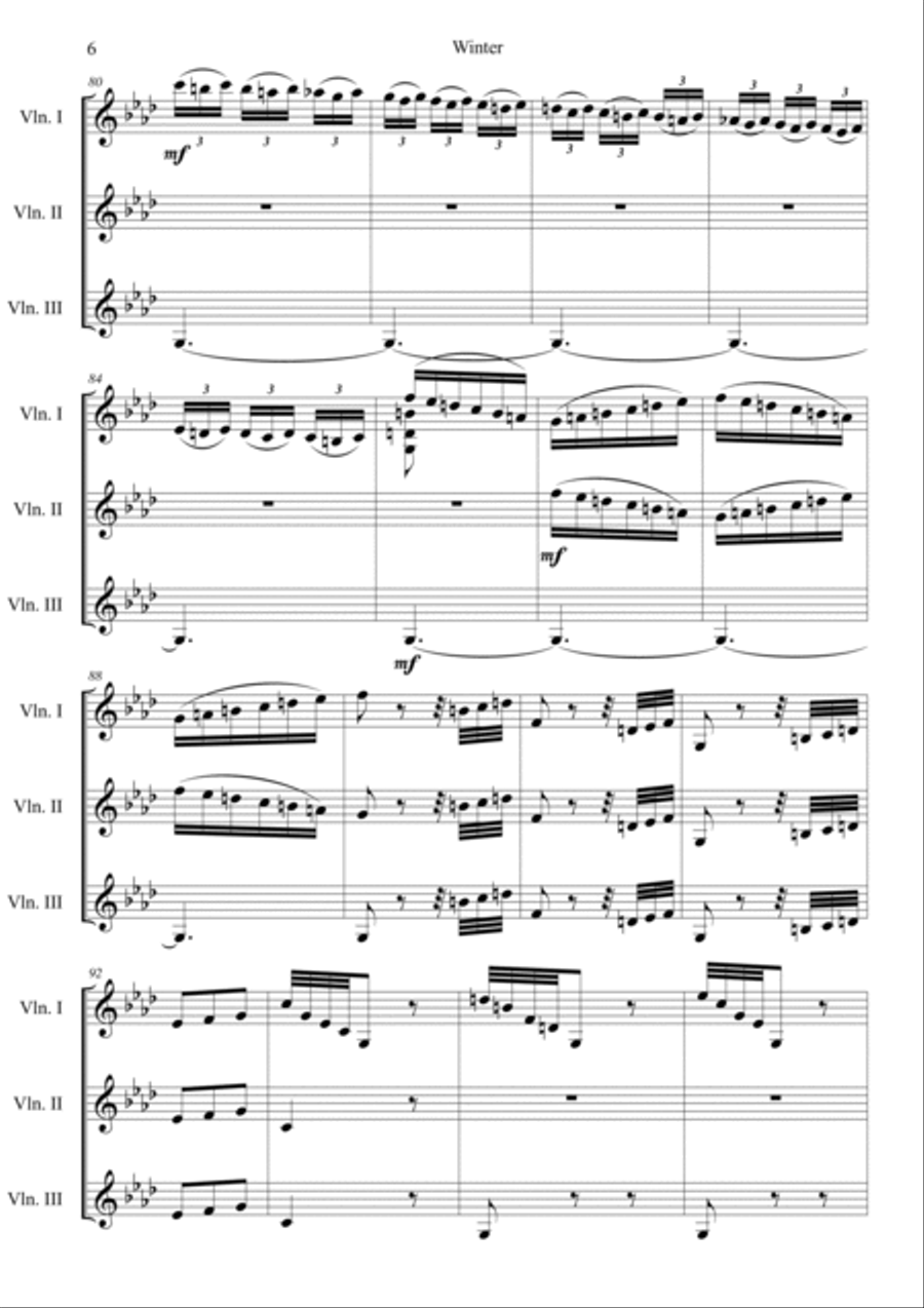The Four Seasons: Winter 3rd Movement Violin scores gallery preview page 6