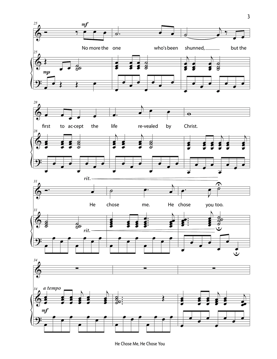 He Chose Me, He Chose You (High Voice) High Voice scores gallery preview page 4
