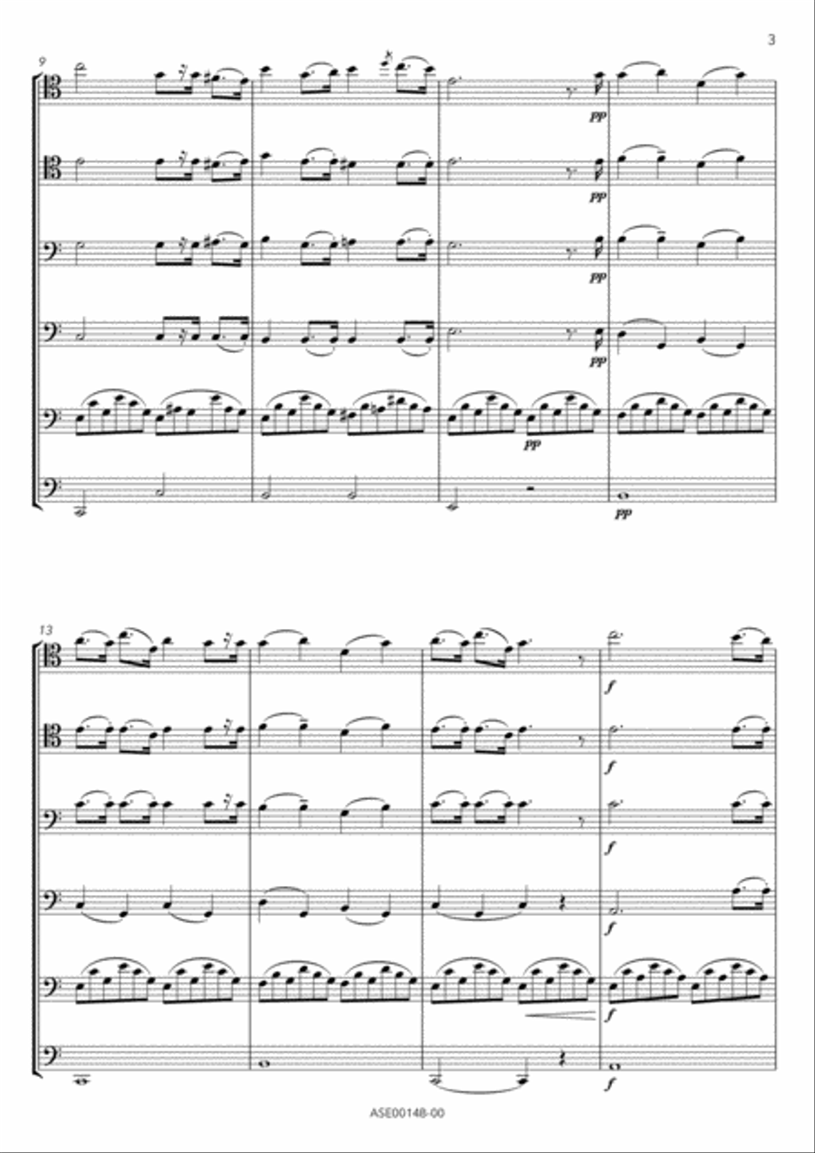 Cantique de Noël for cello ensemble (parts unmarked) String Orchestra scores gallery preview page 5