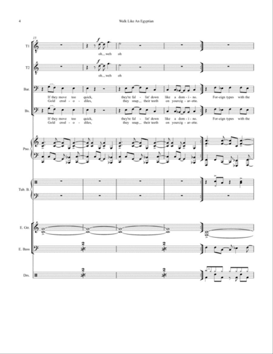 Walk Like An Egyptian Small Ensemble scores gallery preview page 4