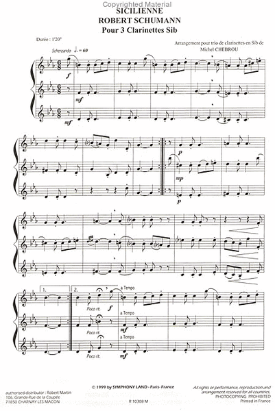 Sicilienne (version 1) (trio de clarinettes en sib)