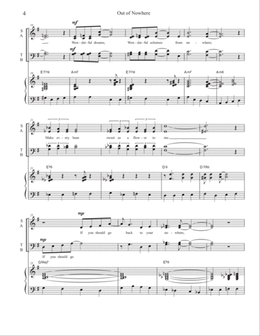 Out Of Nowhere 4-Part scores gallery preview page 4