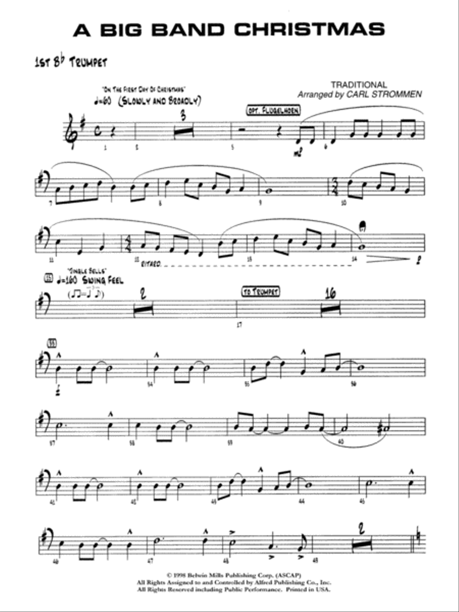 A Big Band Christmas: 1st B-flat Trumpet Jazz Ensemble scores gallery preview page 1