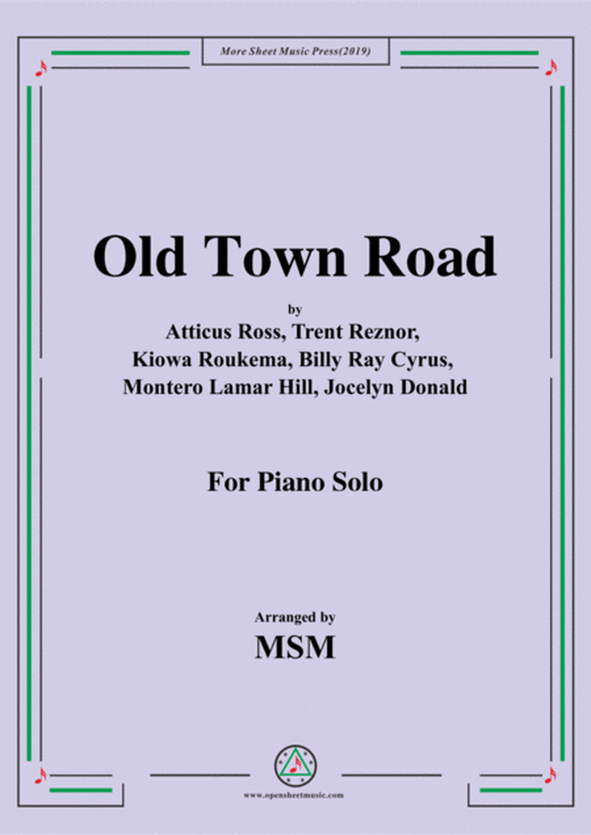 Old Town Road,for Piano Solo