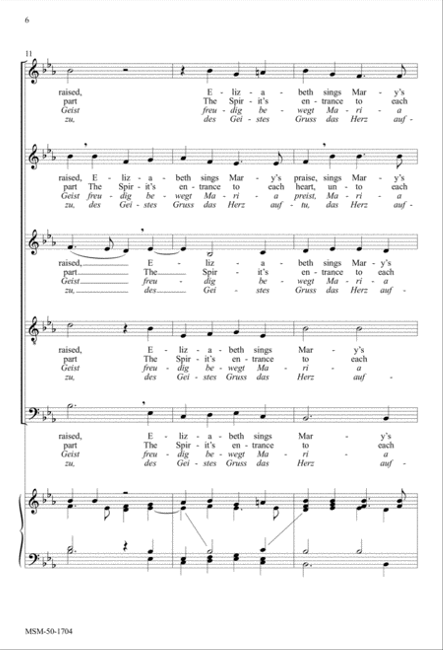 Over the Hills Young Mary Hastes/Übers Gebirg Maria geht SSATB scores gallery preview page 5