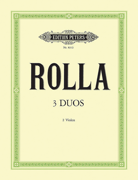 Duos (3) by Alessandro Rolla Viola - Sheet Music