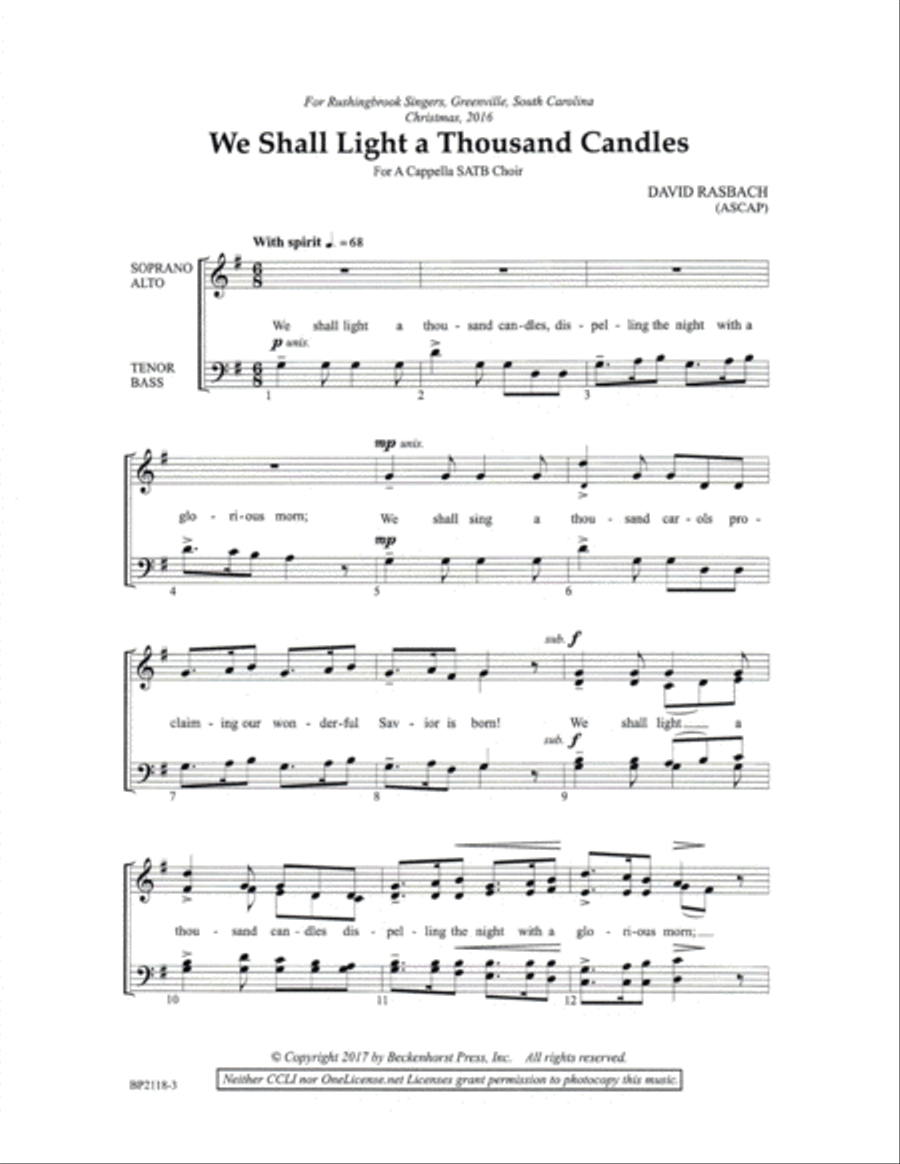 We Shall Light a Thousand Candles 4-Part scores gallery preview page 2