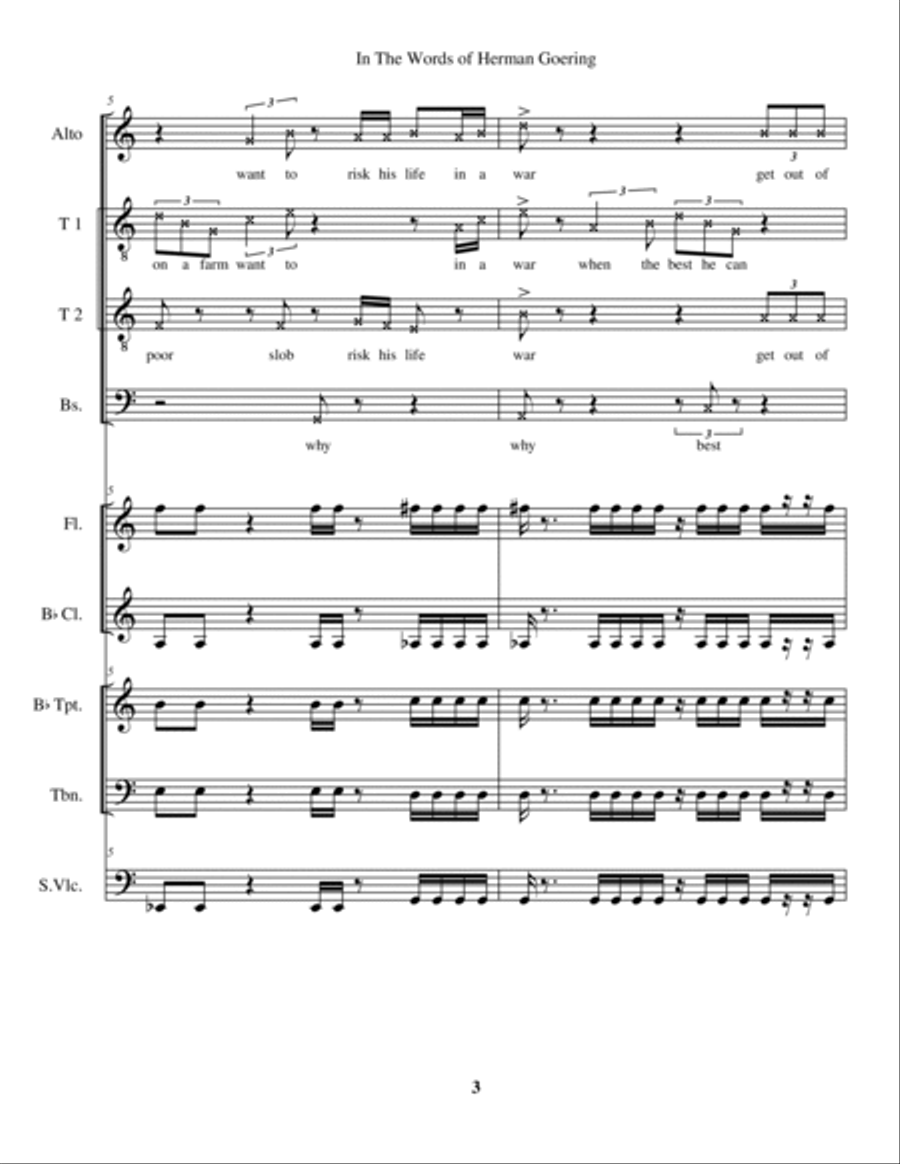 In The Words of Herman Goering Small Ensemble scores gallery preview page 6