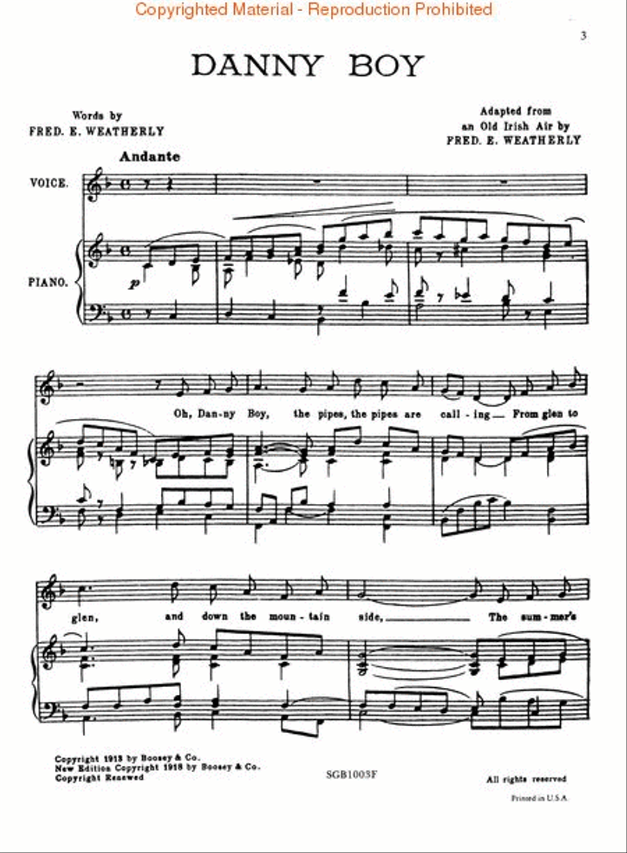 Danny Boy Danny Boy High Voice scores gallery preview page 2