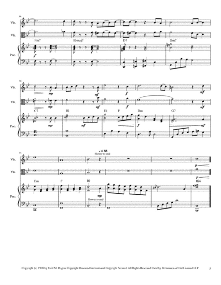 It's You I Like from MISTER ROGERS' NEIGHBORHOOD String Duet scores gallery preview page 6