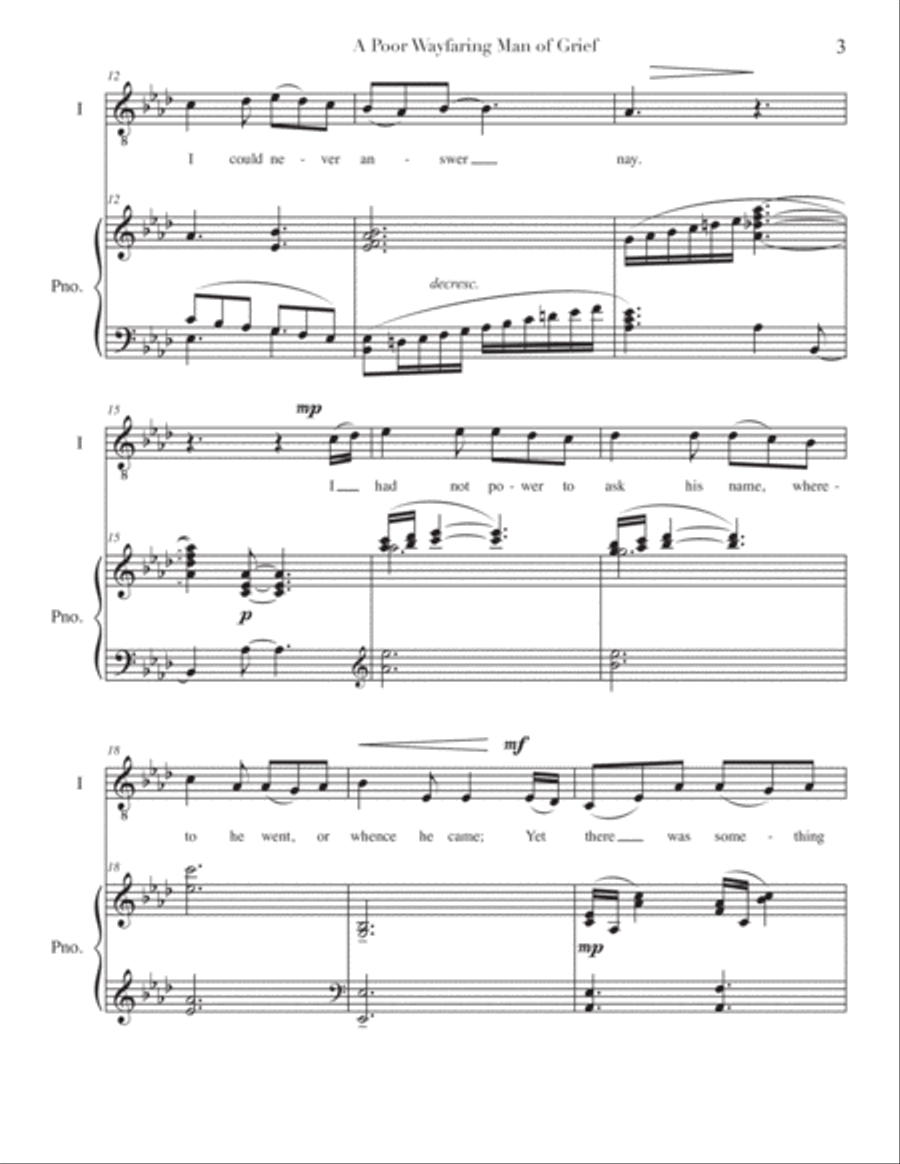 A Poor Wayfaring Man of Grief ( vocal duet + piano ) Piano scores gallery preview page 3