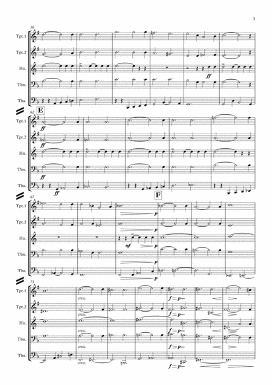 Faure: Requiem Op.48: VI. Libera Me - brass quintet Brass Quintet scores gallery preview page 3