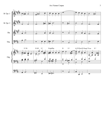 Ave Verum Corpus (Brass Quartet - Organ accompaniment) image number null