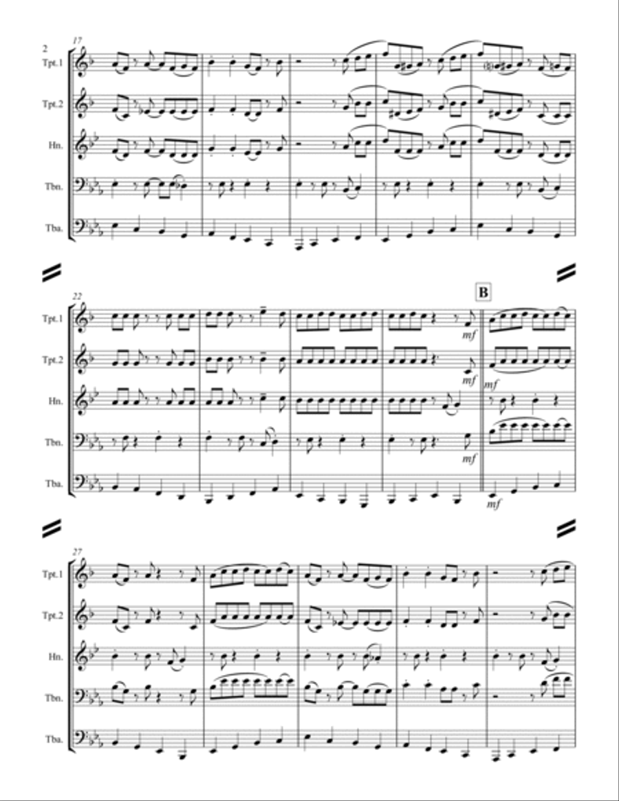 Boogie Woogie Bugle Boy Brass Ensemble scores gallery preview page 3