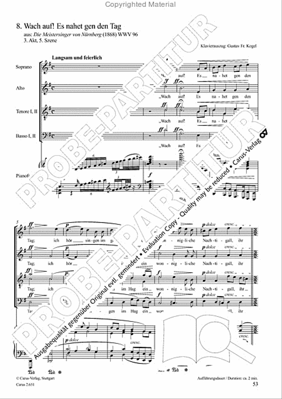 Choral collection Great Opera Choruses - Richard Wagner (choir & piano) Choir scores gallery preview page 54