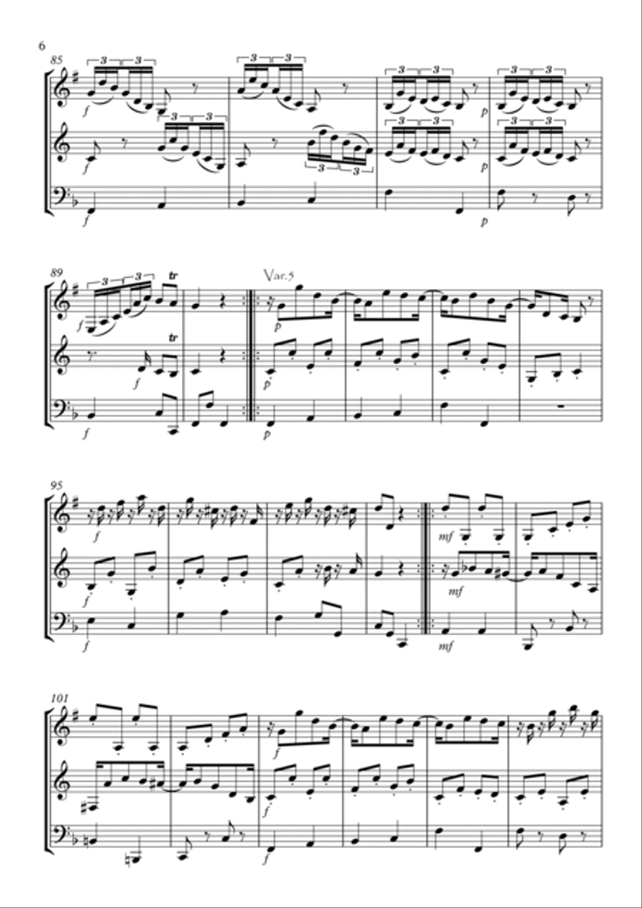 Divertimento (originally in Bb) No.8 Small Ensemble scores gallery preview page 6