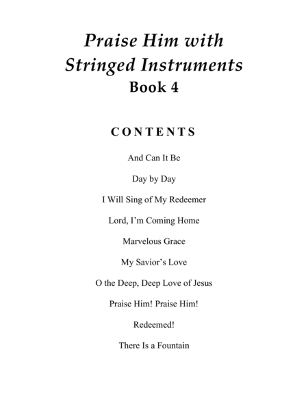 Praise Him with Stringed Instruments, Book 4 (Collection of 10 Hymns for Violin Duet with Piano) image number null