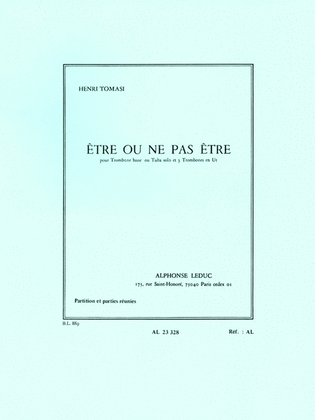Book cover for Etre Ou Ne Pas Etre (trombones 4)