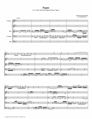 Fugue 17 from Well-Tempered Clavier, Book 1 (Brass Quintet)