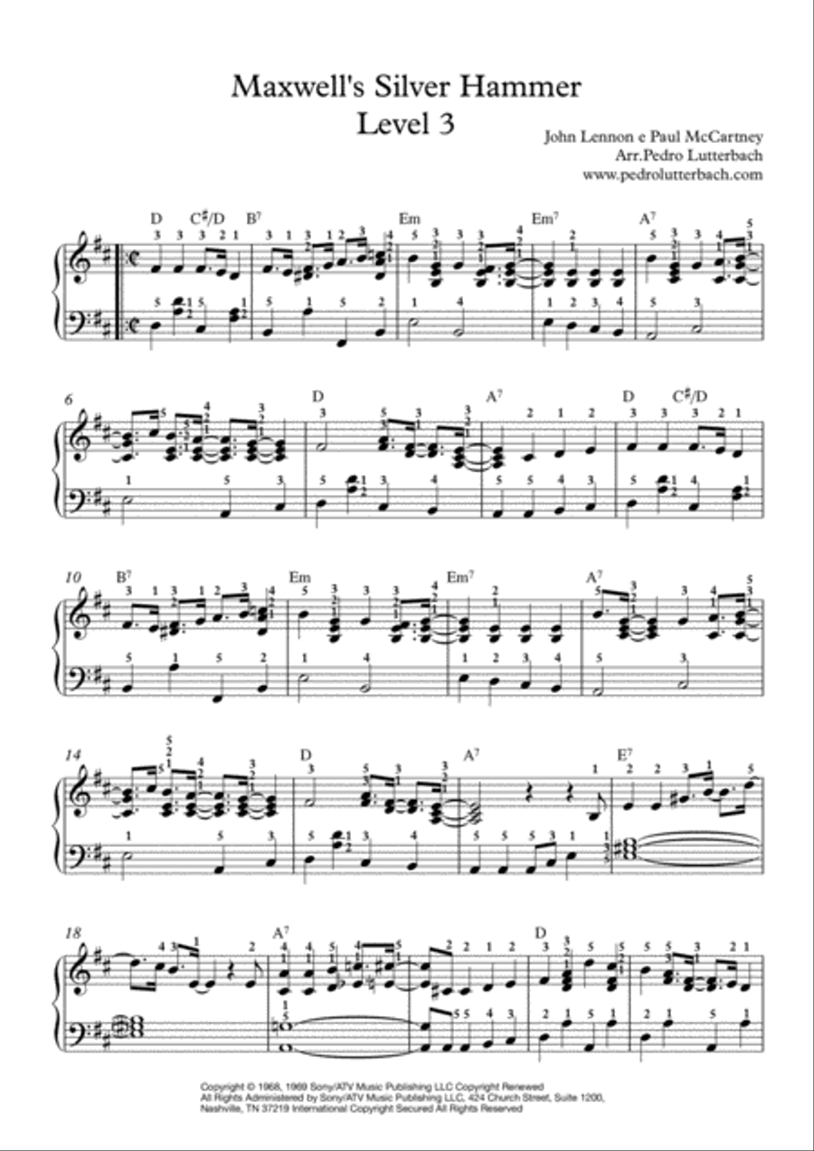 Maxwell's Silver Hammer Piano Solo scores gallery preview page 1
