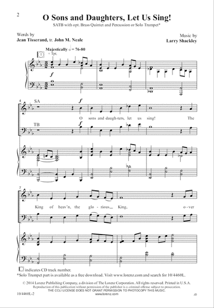 O Sons and Daughters, Let Us Sing! 4-Part scores gallery preview page 3