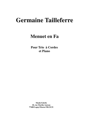 Book cover for Germaine Tailleferre: Menuet en Fa for piano quartet