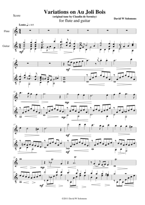 Variations on Au joli Bois for flute and guitar