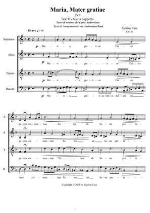 Maria, Mater gratiae - Sacred Chant for Choir SATB a cappella