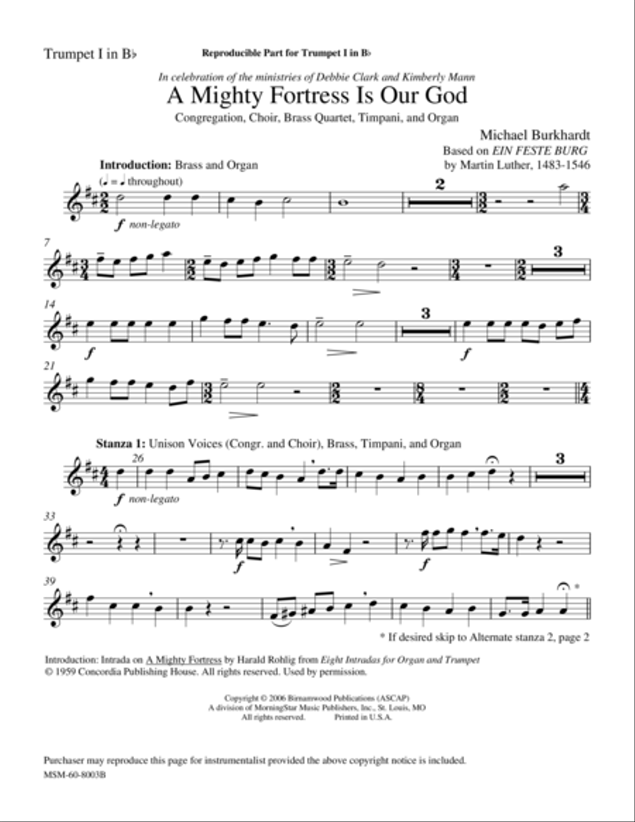 A Mighty Fortress Is Our God Choir scores gallery preview page 1