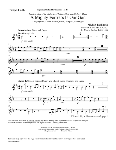 A Mighty Fortress Is Our God (Instrumental Parts)