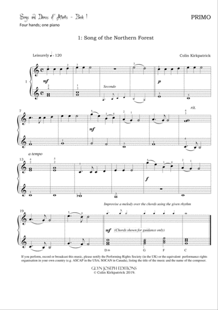 Songs and Dances of Atlantis for Piano Duet (Book 1) Piano Duet scores gallery preview page 5